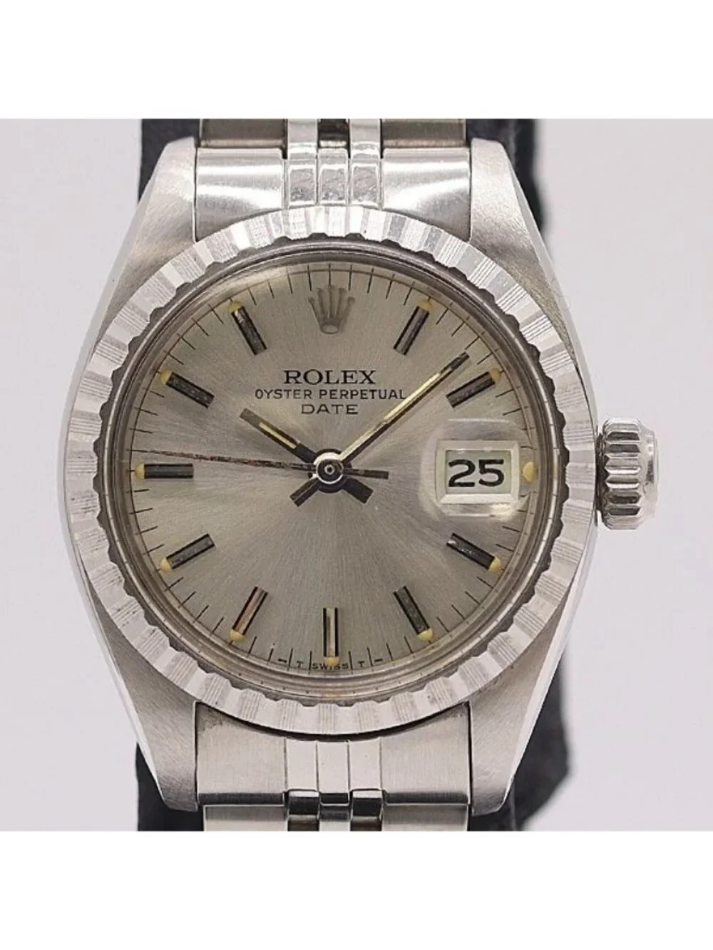 Rolex Frame Oyster Perpetual Date Automatic Silver Dial Watch